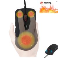 ZZOOI Heated Mouse Warmer for Cold Winter Wired Computer Mice 2400 DPI Adjustable Gaming Mouse for Gamer Heating Mouse