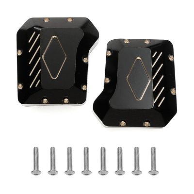 2Pcs Black Brass Cover Front and Rear Axle Housing Cover for 1/10 RC Crawler Car TRX4 TRX6 Upgrades Parts