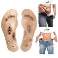1คู่ Magnetic Insoles Slimming Therapy สำหรับลดน้ำหนักนวดเท้า Care รองเท้า Mat Pad พื้นรองเท้าสีน้ำตาล Soles