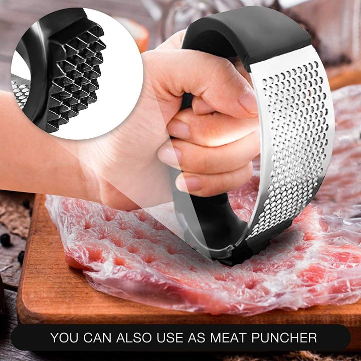 Garlic Mincer Tool Stainless Steel 2-in-1 Ginger Crusher Garlic Press  Kitchen Mincer Tool For