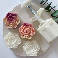 75g Thorn Flower Mooncake Mould Rose Flower Shape Cookie Stamp Mid-autumn Festival Dessert Fondant Sugarcraft Decoration Tools