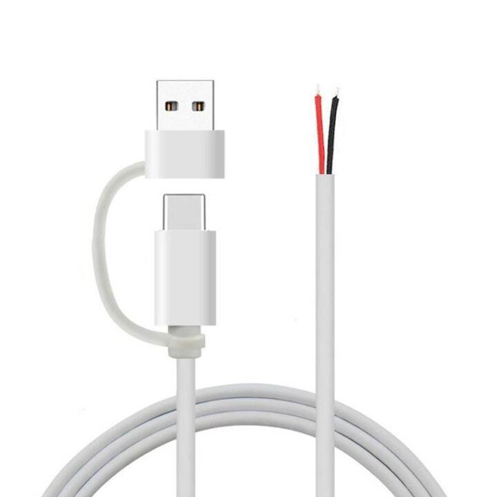 usb-c-laki-laki-telanjang-kabel-pigtail-ujung-terbuka-kabel-ekstensi-5v-2a-konektor-diy