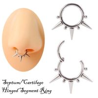 1 Piece G23 Titanium Surgical Steel Septum Nose Hoop Ring Rivet Punk Style Unisex