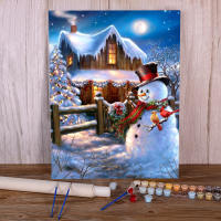 Christmas Snowman DIY Paint By Numbers Complete Kit Oil Paints 50*70 Boards By Numbers Wall Paintings For Adults Handiwork