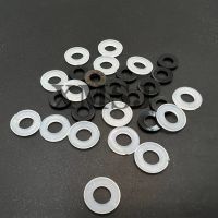 ◑✆❣ 100pcs M1.5 M2 M2.5 M3 M4 M5 M6 M8 M10 M12 White Black Plastic Nylon Flat Washer Plane Spacer Insulation Gasket Ring For Screw