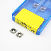 CCGT060204 AK H01 10PCS ใบมีดคัตเตอร์อลูมิเนียม CCGT 060204 เครื่องมือตัดเครื่องมือกลึงใส่เครื่องมือ CNC AL + ดีบุกโลหะผสมไม้