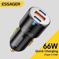 Essager อะแดปเตอร์ชาร์จ USB Type C คู่ ชาร์จเร็ว สําหรับ iP 13 12 Xiaomi Samsung PD3.0 QC3.0