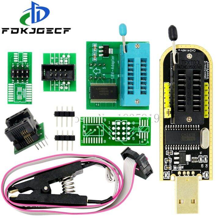 CH341A Programmer adapter+SOIC8 adapter+ SOP8 clip with cable+1.8V ...