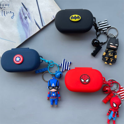 Spidermans Bat-Mans กัปตันอเมริกาสำหรับ Bose QuietComfort เอียร์บัดซิลิโคนหูปลอกการ์ตูนไร้สายบลูทูธหูฟังปกกันกระแทกนิ่มน่ารักจี้