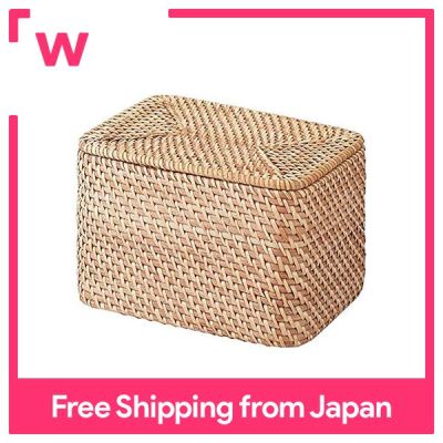 MUJI Stackable หวายสี่เหลี่ยมกล่องพร้อมฝาปิด (V) ประมาณ26 (กว้าง) X18 (ลึก) X16 (สูง) ซม. 47381337