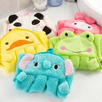 Cartoon Animal Soft Coral Velvet Towel cute Baby Nursery Wipe Hand Towel Kitchen used Hanging Dishcloths Children bathing towel Knitting  Crochet