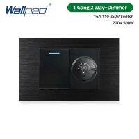 Wallpad Black แผงอลูมิเนียม1 2 3 4 Gang สวิทช์ไฟติดผนัง US Chile Rocker Button พอร์ตชาร์จ USB 118*75Mm 16A