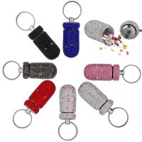 【CW】 Medicine Organizer Bottle Pill Tablet Holder Sparkling Workmanship Rhinestone Aluminum Alloy Vial for Hiking