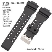 16mm Rubber Watchbands Men Black Sport Diving Silicone Watch Strap Band Metal Buckle For g-shock Watch Accessories