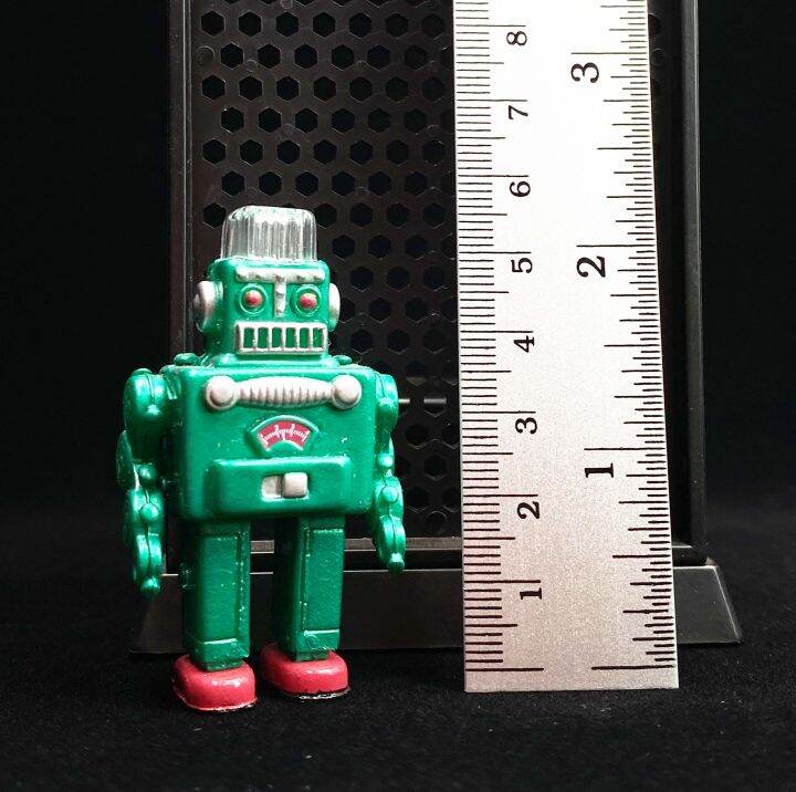 kitahara-collection-vintage-tin-toy-โมเดลเลียนแบบวัสดุของเล่นสังกะสี-smoking-robot-green