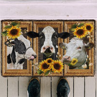 3D Printed Cow Sunflower Custom Doormat Door Floor Mats Car Decor Porch Doormat