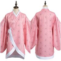 Demon Slayer: Kimetsu ไม่มี Yaiba Kamado Nezuko คอสเพลย์เครื่องแต่งกาย Kimono Pink Coat ญี่ปุ่นชุด Carnival Xmas ชุด