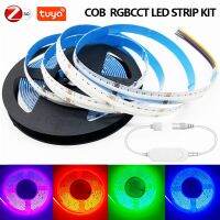 Tuya Zigbee 1M-5M DC24V Rgbct COB ไฟ LED Strip 840 Les/m FOB Ad Alta Densità COB RA90ไฟ Led Dimmerabile เชิงเส้นสำหรับ Smartthings