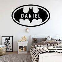 Personalized Baby Name Wall Sticker Custom Name Bat Boys Room Wall Decal Removable Vinyl Sticker Kids Room Mural B303 Wall Stickers  Decals