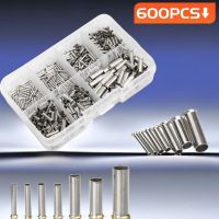 【YF】✺  600pcs 0.5mm2-16mm2 Non-insulated Wire Ferrule Cable Terminal Bare Tinned Crimp