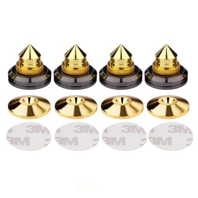 【CW】 4pcs/set Spike Feet Cone Base Stick-on Turntable Audio Amplifier with Double-sided Adhesive