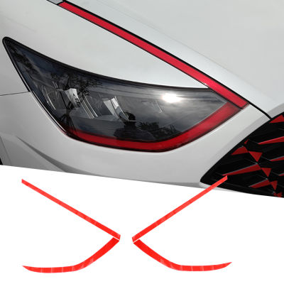 รถสีแดงด้านหน้า DRL ไฟวิ่งกลางวันตกแต่ง Fit สำหรับ Hyundai Sonata DN8 2020 2021 PVC จัดแต่งทรงผม