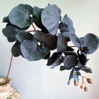 【DT】 hot  Large Black Butterfly Orchid Branch Artificial Flower Home Decoration special flores Silk Fake Flower Party SuppliesTH