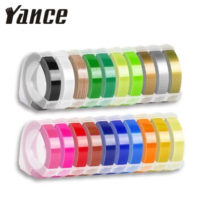 ۞❀✢ Yance 9mm 12mm 3D Embossing Tape Compatible Dymo Embossing Label Maker PVC label Tape for Motex E101 Label Maker machine printer