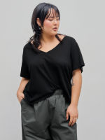 Cider Round Neckline Oversized Short Sleeve Tee Curve &amp; Plus