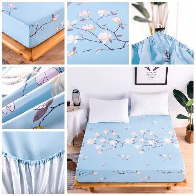 Solid color waterproof fitted sheet twin queen king bedsheet setntity