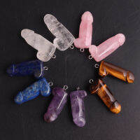 6PCS Wholesales Man Pendant Natural Lapis lazuli Crystal Stone Male Genitalia Shaped Pendants For Women Men Funny Gift