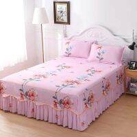 WOSTAR Cartoon printed lace Bed Skirt Elastic band Fitted Sheet Non-slip Bedspreads for Bedroom Decoration king size bed Sheet