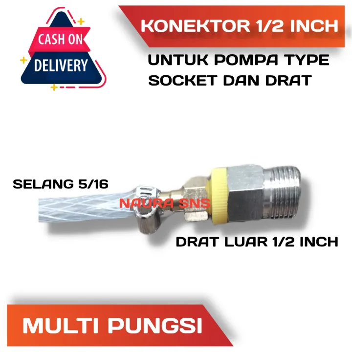 Konektor Pompa Dc V Ke Drat Luar Inch Converter Drat Mm Ke