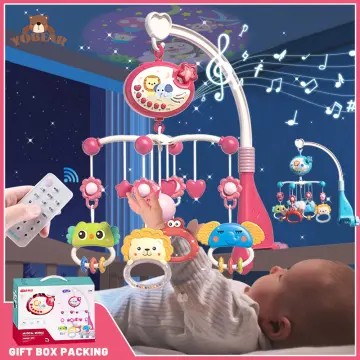 A rotating toy above a hot sale baby's crib