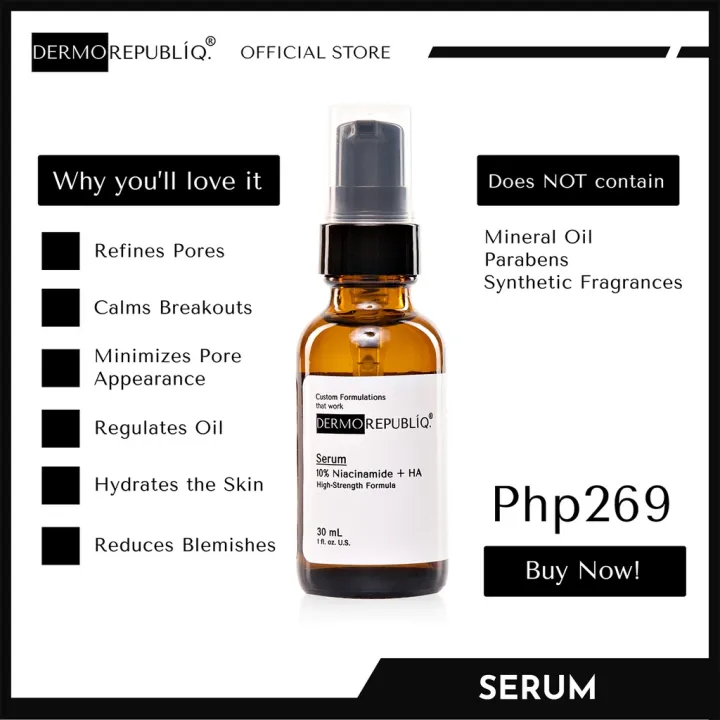 Dermorepubliq 10% Niacinamide + Hyaluronic Acid Face Anti-Blemish Serum ...