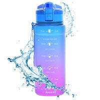 NEW HOT Gradient Sport Water Bottles BPA-free Tritan Flask Gym anti-fall Leak-proof CE EU Drinkware Shaker Drink Bottle