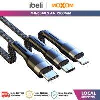 [Fairy ซูเปอร์เคสโทรศัพท์เต็ม] Moxom MX-CB48 1.2เมตร3 In 1ชาร์จเร็ว2.4A สายข้อมูล [สามารถใส่ได้กับ iPhone]