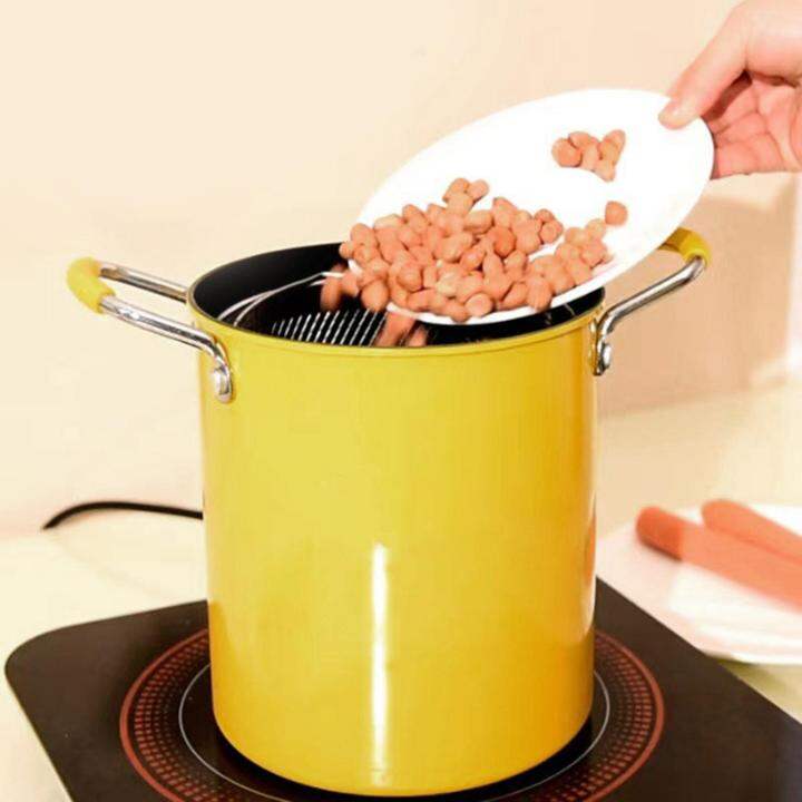Homozy Deep Fryer Pot Deep Fryer with Basket Japanese Oil Saving