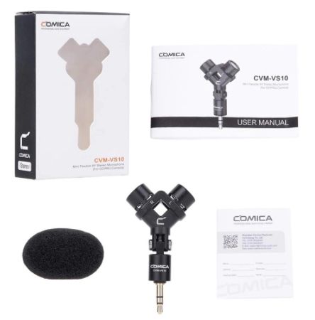 comica-cvm-vs10-mini-flexible-xy-stereo-microphone-ไมโครโฟนสำหรับ-gopro-3-5mm-trs-ไมโครโฟน-รับประกันศูนย์-1ปี
