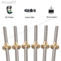 3D Printer Parts T8 Lead Screw OD 8mm Pitch 2mm 100 150 400 500mm with Brass Nut for Stepper Motor Threaded Rod Stainless Lead