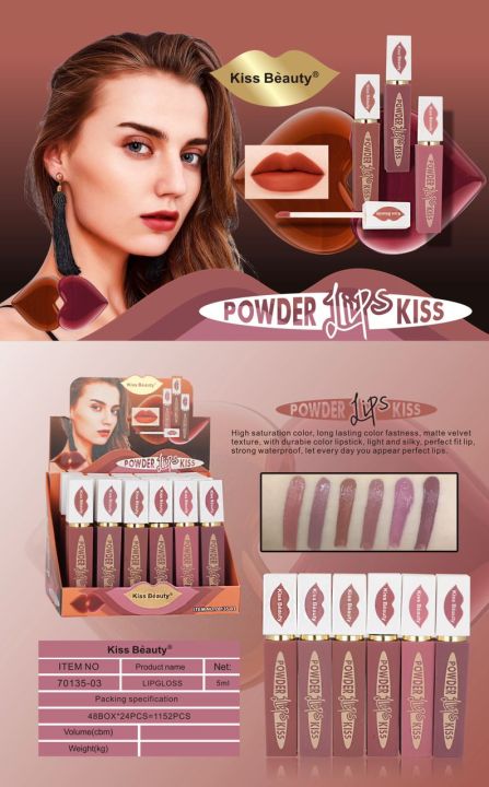 Lip Gloss Power Lips Kiss Long Lasting Color Fastness Matte Valvt Texture Lazada