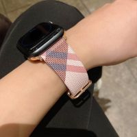 【Hot Sale】 Suitable for S7 strap AppleWatch se/23456 generation classic stripe fashion leather