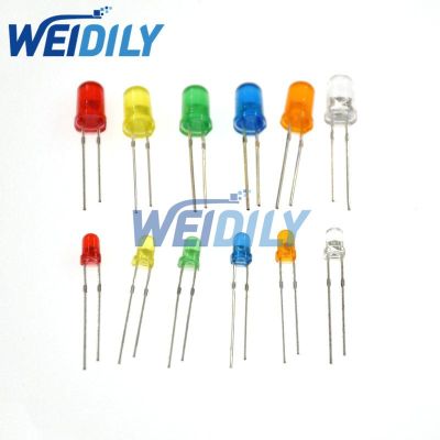 100PCS 3mm 5mm Led Diode White Blue Red Yellow Green Orange Pink Warm White light 5MM Round Water Clear F3 F5 LED emitting diode Drills Drivers