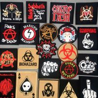 ☃ Music Embroidery Patches for Clothing ROCK BAND Iron on Patches Clothes Stickers DIY Appliques PUNK NOT DEAD Jacket Stripes