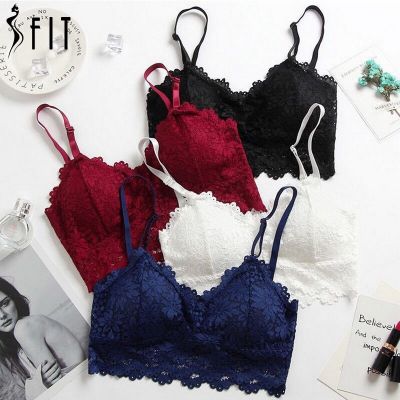 [NEW H] Lace Bras Top Women Floral Bralette Padded Push Up Sports Bra Comfortable Bra Underwear Vest Wireless Sexy Lingerie Seamless Bra