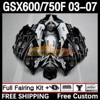 ตัวเครื่องสำหรับ SUZUKI KATANA ขาวดำ GSXF 750 600 GSXF750 2003 2004 2005 2006 2007 67No 17 GSX600F GSXF600 03 04 05 06 07แฟริ่ง