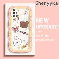 Chenyyka เคสปลอกสำหรับ Samsung กาแลคซี A51 4G A51 5G M40s การ์ตูนกระต่ายน่ารักหมีดีไซน์ใหม่ขอบคลื่นนุ่มกันกระแทกแบบใสเคสมือถือเคสโปร่งใสลายกล้องถ่ายรูปเรียบง่ายฝาครอบป้องกันอ่อนโยน