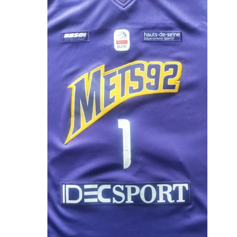Basketball Jerseys Metropolitans 92 1 WEMBANYAMA Sewing Embroidery Outdoor  sports jersey Qurple White Blue 2023 New High Quality