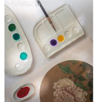 U 3 Different Size Ceramics Porcelain Watercolor Paint Palette For Watercolor Gouache Acrylic Oil Painting Tools