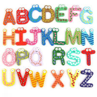 26ตัวอักษรตัวอักษรแม่เหล็กA-Zไม้ตู้เย็นแม่เหล็กเด็กเด็กการศึกษาของเล่น